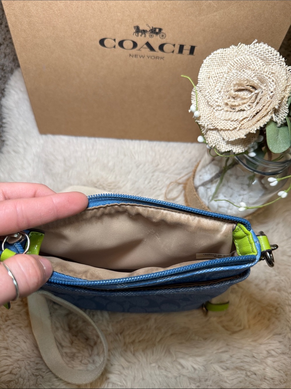✨ Coach Signature Stripe Swingpack Crossbody Bag✨ - Picture 8 of 10